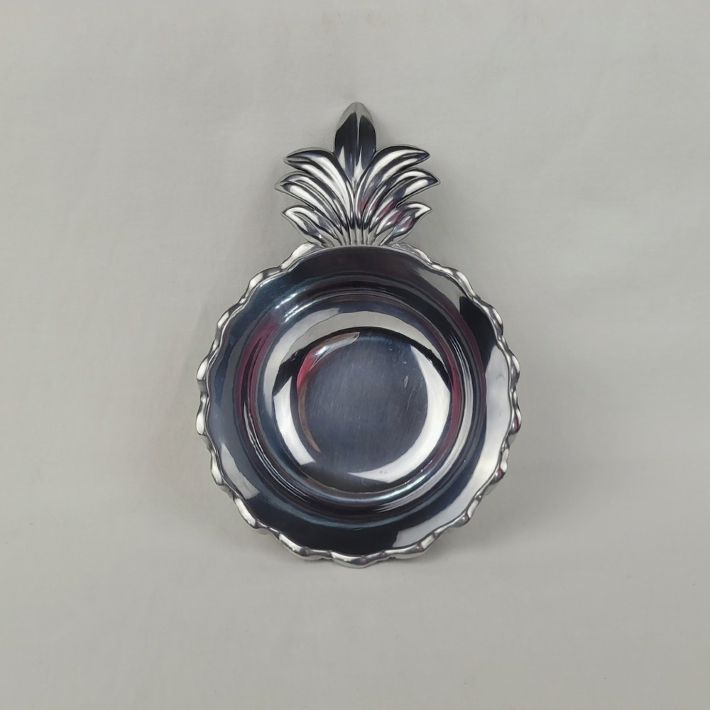 Godinger Silver Art Co Pineapple Serving Bowl Silver Tone Metal Scalloped Dish